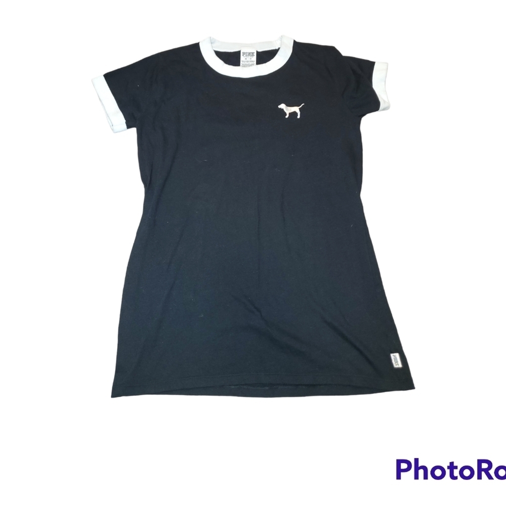 Pink Victoria’s Secret black shirt